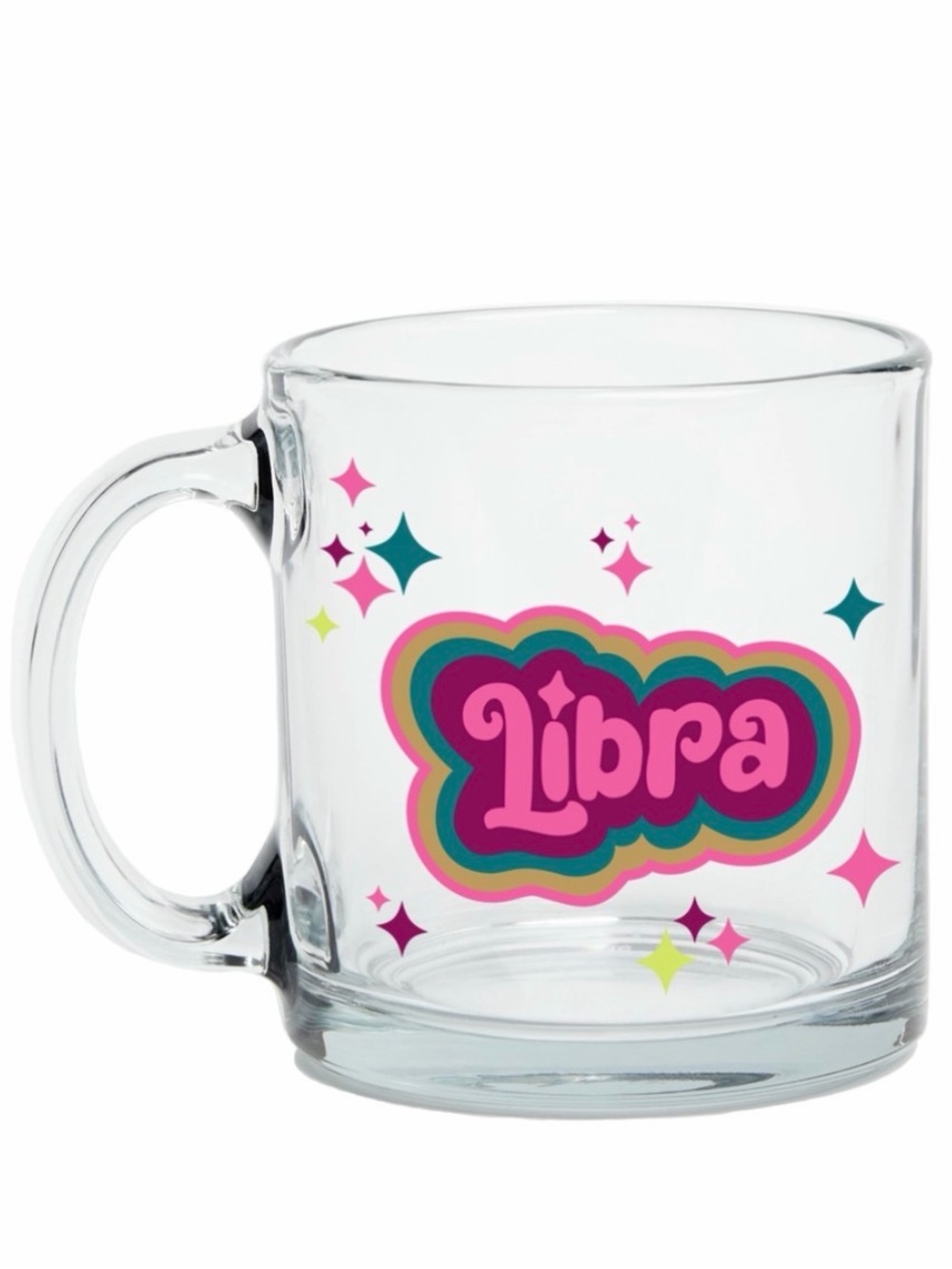 Talking Out of Turn Libra astrology Glass Coffee Mug in Pink